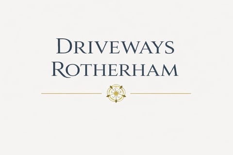 Driveways Rotherham logo with decorative gold emblem